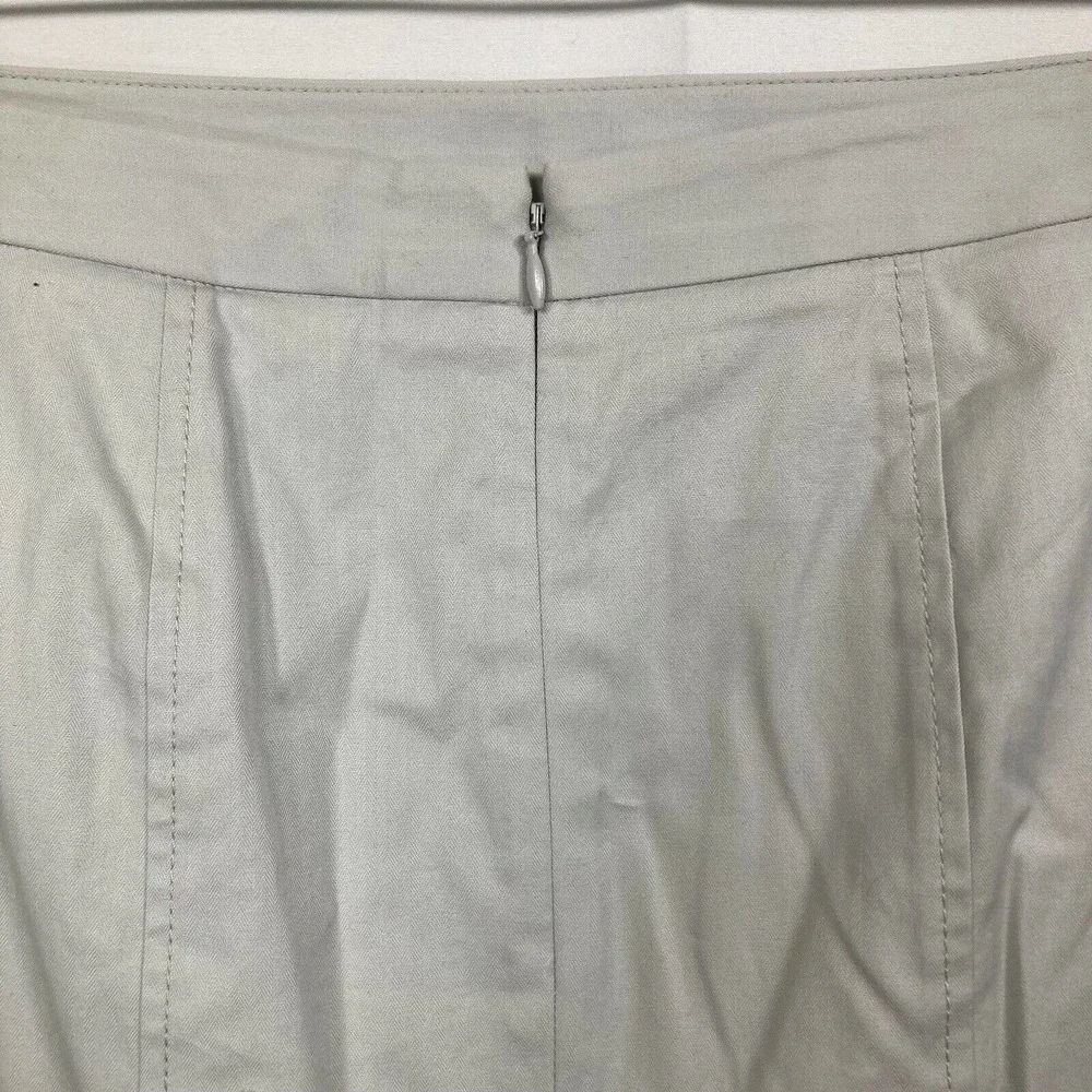 J. Crew‎ Skirt Womens Sz 8 Gray Cotton Stretch Twill Slit Back Pencil Lined